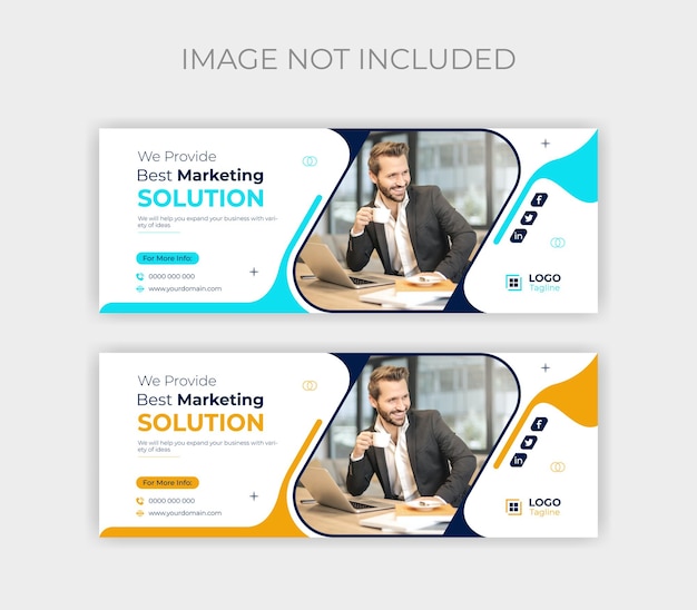 Creative marketing agency social media cover design template