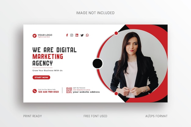 Creative Marketing Agency social media post banner template design. Web banner design vector.