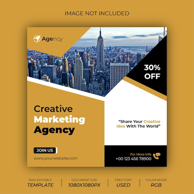 Creative Marketing Agency Social Media Post Design Template