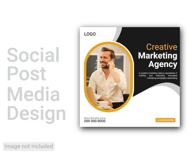 Vector creative marketing agency social media post design