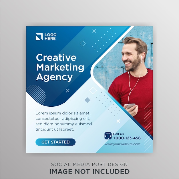 Creative marketing agency social media post template