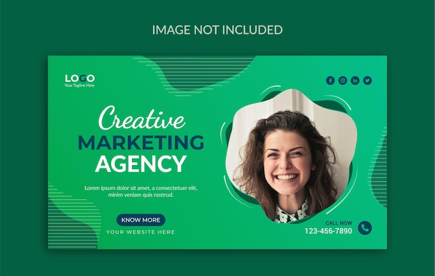 Creative marketing agency web banner template