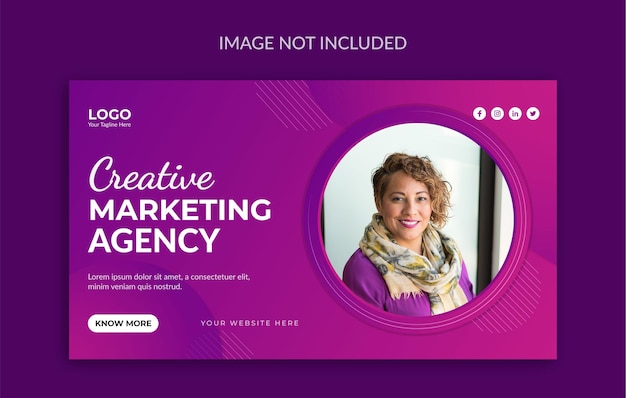 Creative marketing agency web banner template