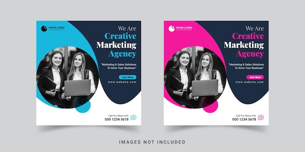 Creative marketing corporate business social media post design template