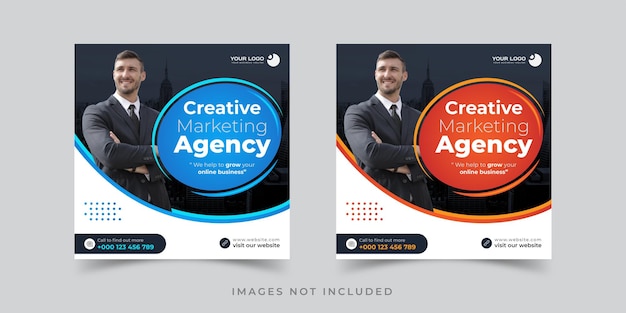 Creative marketing corporate social media banner design template