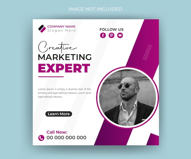 Creative marketing expert social media post and corporate business company web banner template