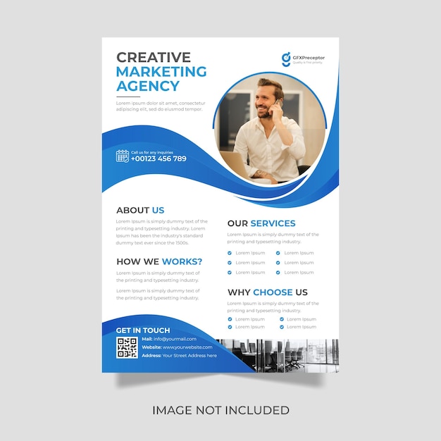 Creative Marketing Flyer Template in A4 size Premium Vector