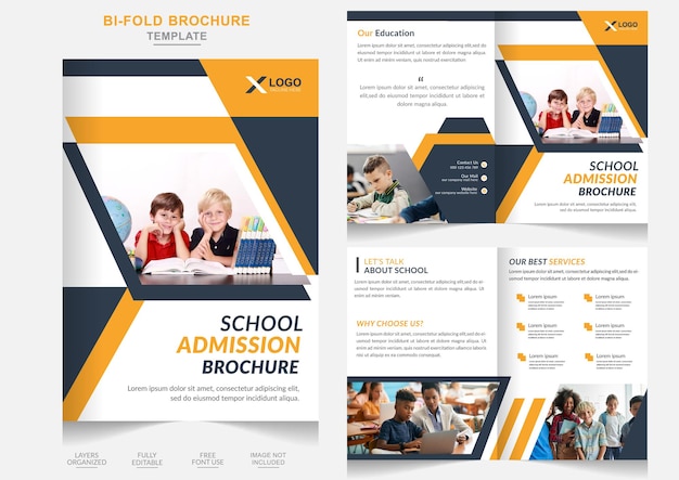 Creative marketing school education admission bifold brochure design or school admission brochure