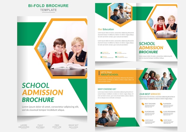 Creative marketing school education admission bifold brochure design or school admission brochure