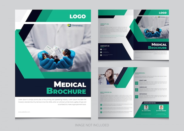 Creative medical bifold brochure template 