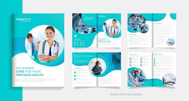 Vector creative medical brochure design template layout with organic shapes premium vector