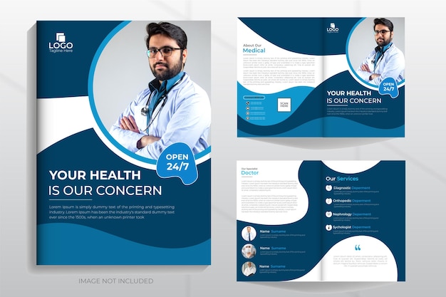 Creative medical brochure tamplate design with 4 page