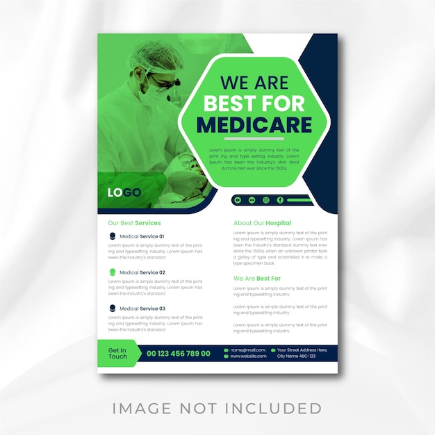 Vector creative medical flyer or brochure cover design