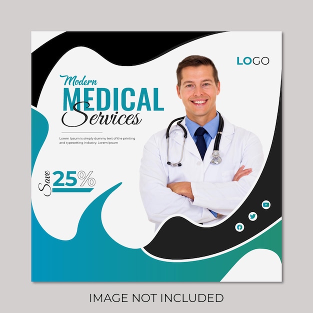 Creative Medical healthcare modern social media post Design.