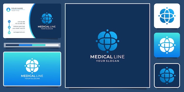 Creative of medical logo with business card template modern medical logo,gradient color,inspiration.