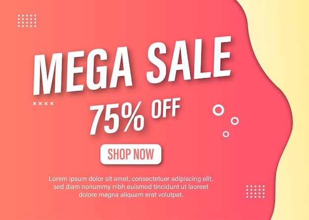 Creative mega sale promotion banner template