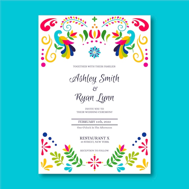 Vector creative mexican wedding invitation