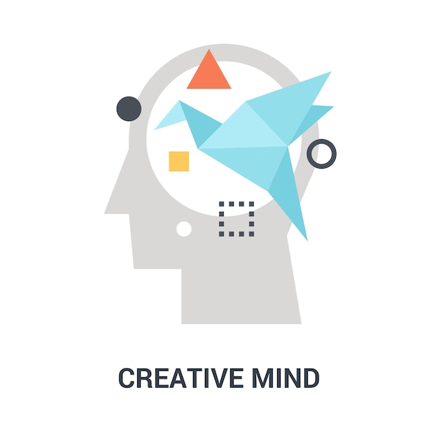 Creative mind icon concept