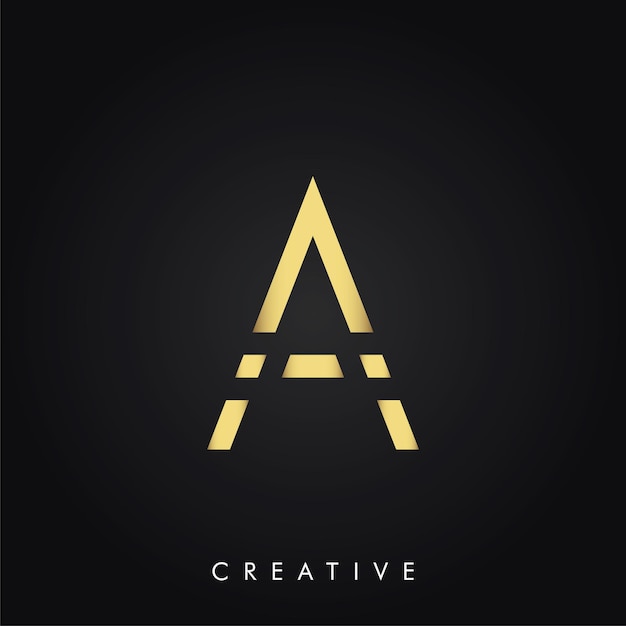 A Creative Minimal Latter Logo In Gold Color Luxury Logo Design Premium Vector Latter Logo Design