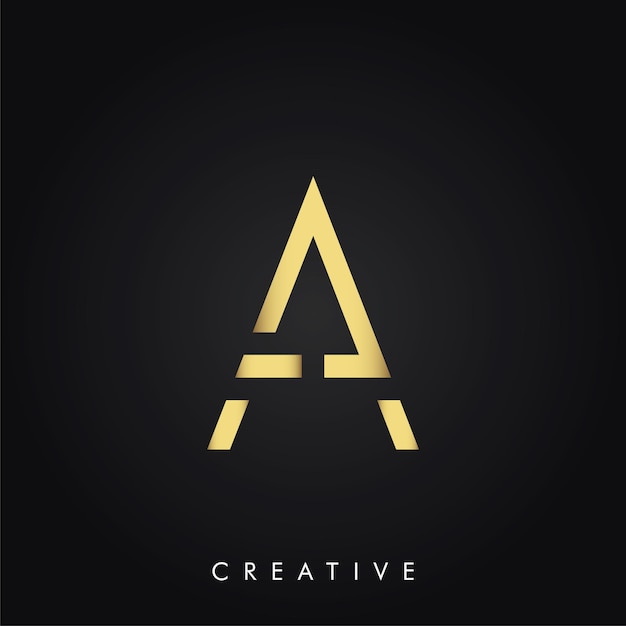 A Creative Minimal Latter Logo In Gold Color Luxury Logo Design Premium Vector Latter Logo Design