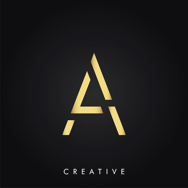 A Creative Minimal Latter Logo In Gold Color Luxury Logo Design Premium Vector Latter Logo Design