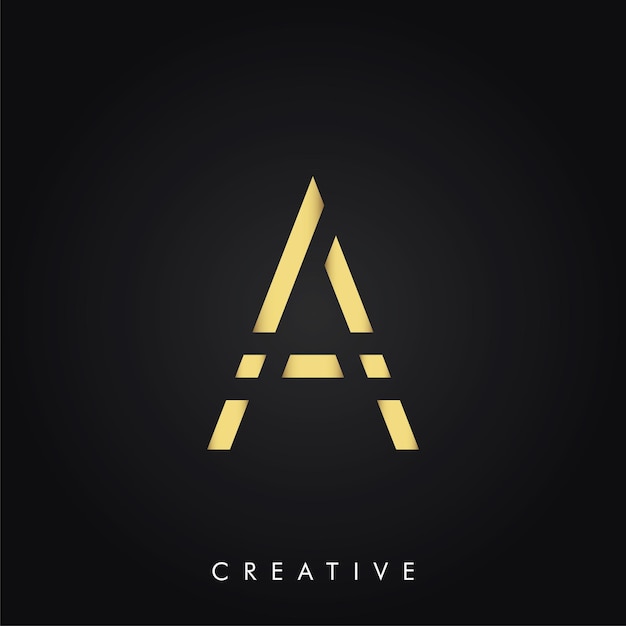 A Creative Minimal Latter Logo In Gold Color Luxury Logo Design Premium Vector Latter Logo Design