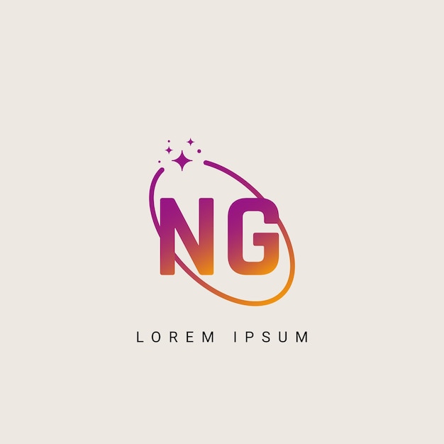 Vector creative minimal ng gn letter business logo initial based monogram icon vector