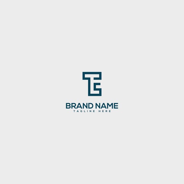 Vector creative minimal te et letter business logo with black and white color initial based monogram icon