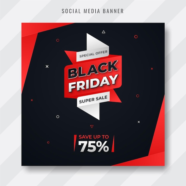 Creative modern black friday social media post banner design