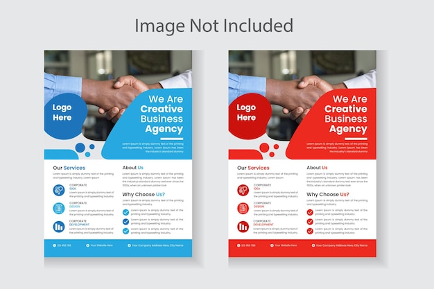 Creative Modern Blue And Red Corporate Business Flyer Template