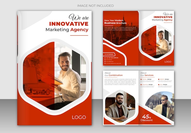 Creative modern business bifold brochure design template