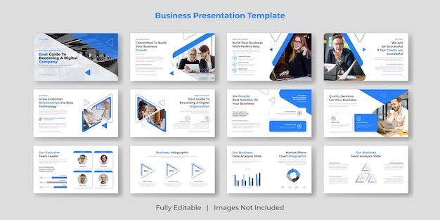 Creative and modern business PowerPoint presentation slide template set design