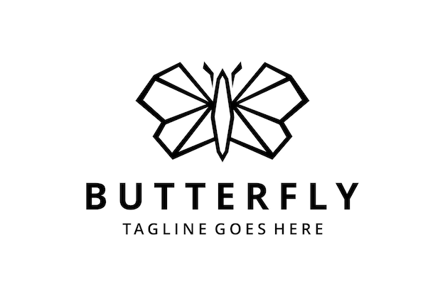 Creative modern Butterfly geometric logo template. Vector illustration