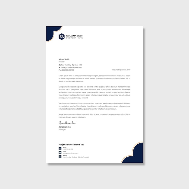 Vector creative modern clean business letterhead design corporate letterhead template