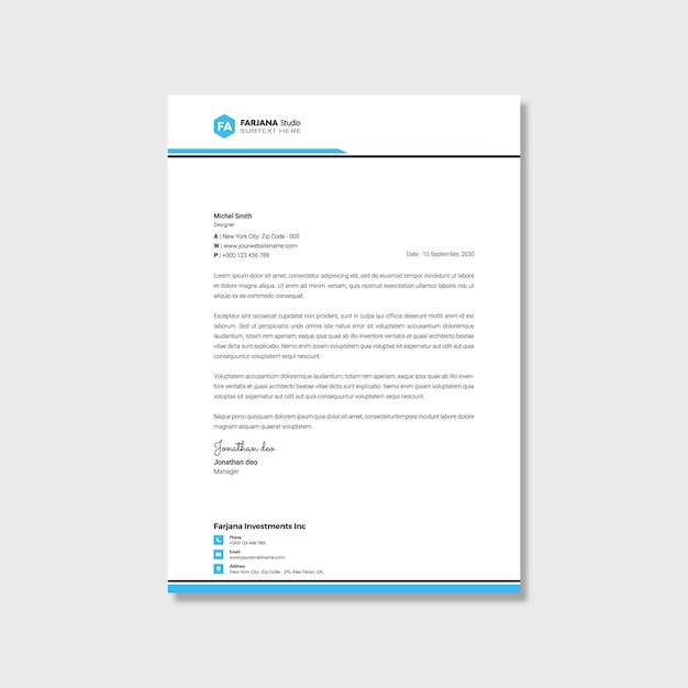 Vector creative modern clean business letterhead design corporate letterhead template