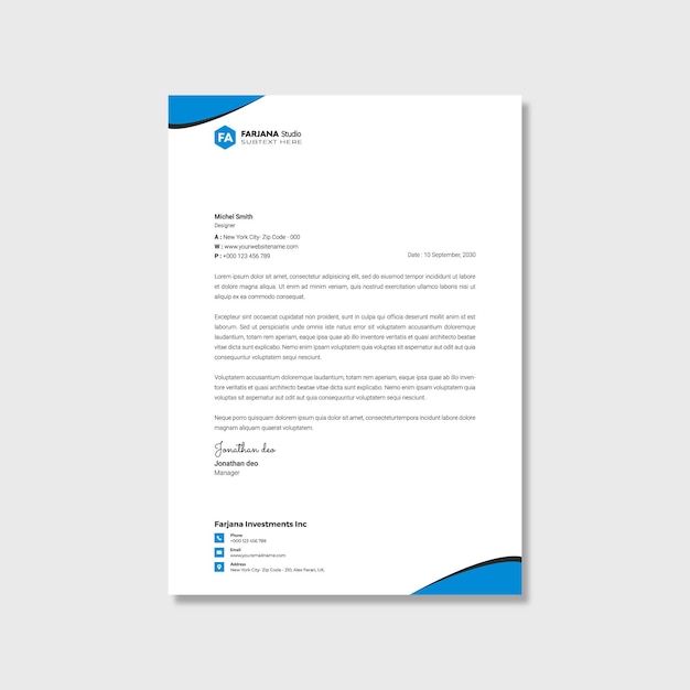 Vector creative modern clean business letterhead design corporate letterhead template