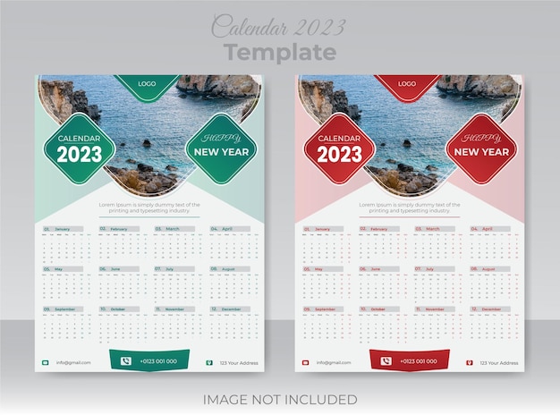 Creative modern colorful 2023 new year calendar design.