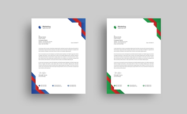 Creative modern company letterhead design template