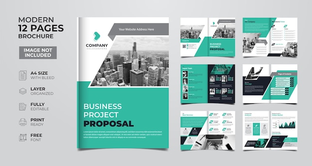 Creative and modern company profile 12 pages multipurpose brochure template