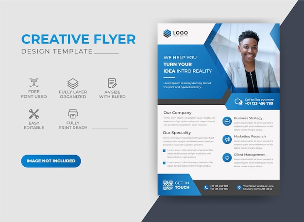 Creative Modern Corporate Blue Color Flyer Design