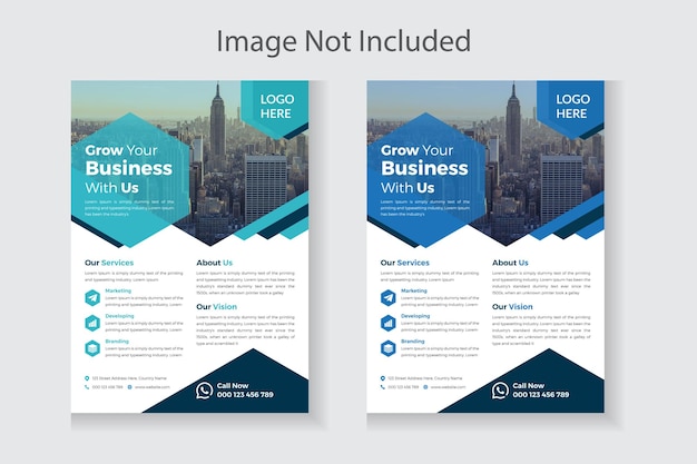 Creative Modern Corporate Flyer With Hexagon Shape