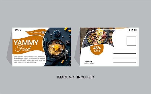 Vector creative modern corporate postcard design food postcard