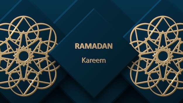 Creative modern design with geometric arabic gold pattern on textured background Islamic holy holiday Ramadan Kareem