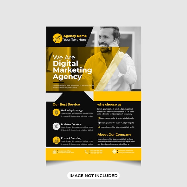 creative modern digital marketing agency flyer or poster design template