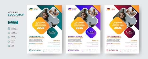 Creative and modern education admission flyer template