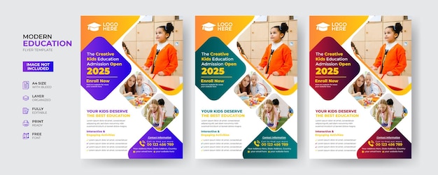 Creative and modern education admission flyer template