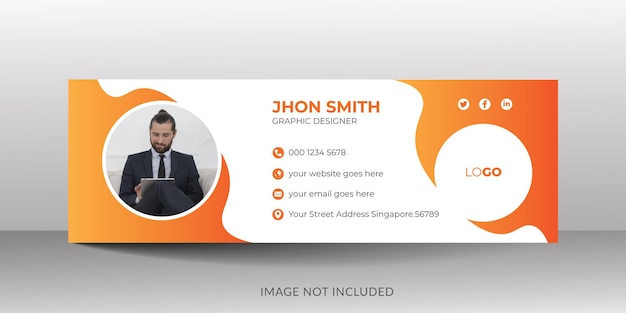 creative and modern email signature or footer design template