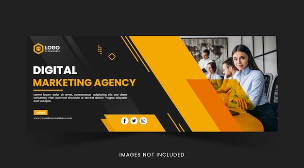 Creative and modern facebook cover page template for Digital marketing