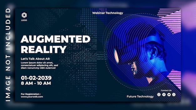 Creative modern facebook cover for webinar conference augmented reality banner design