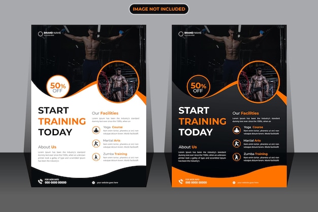 Vector creative modern fitness gym or sport flyer template